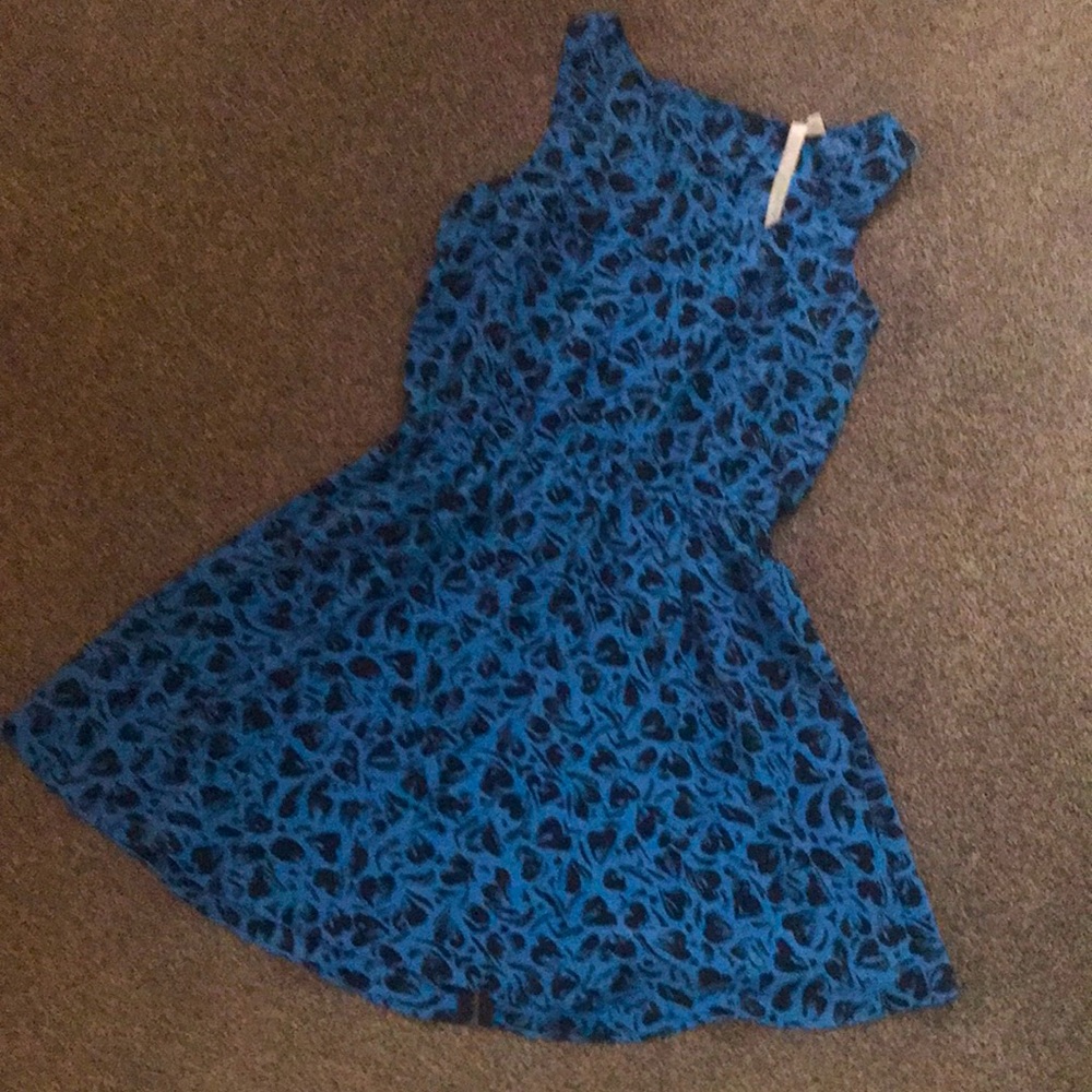 Urban Outfitters Reformed Size Medium Blue Black Heart Print Dress